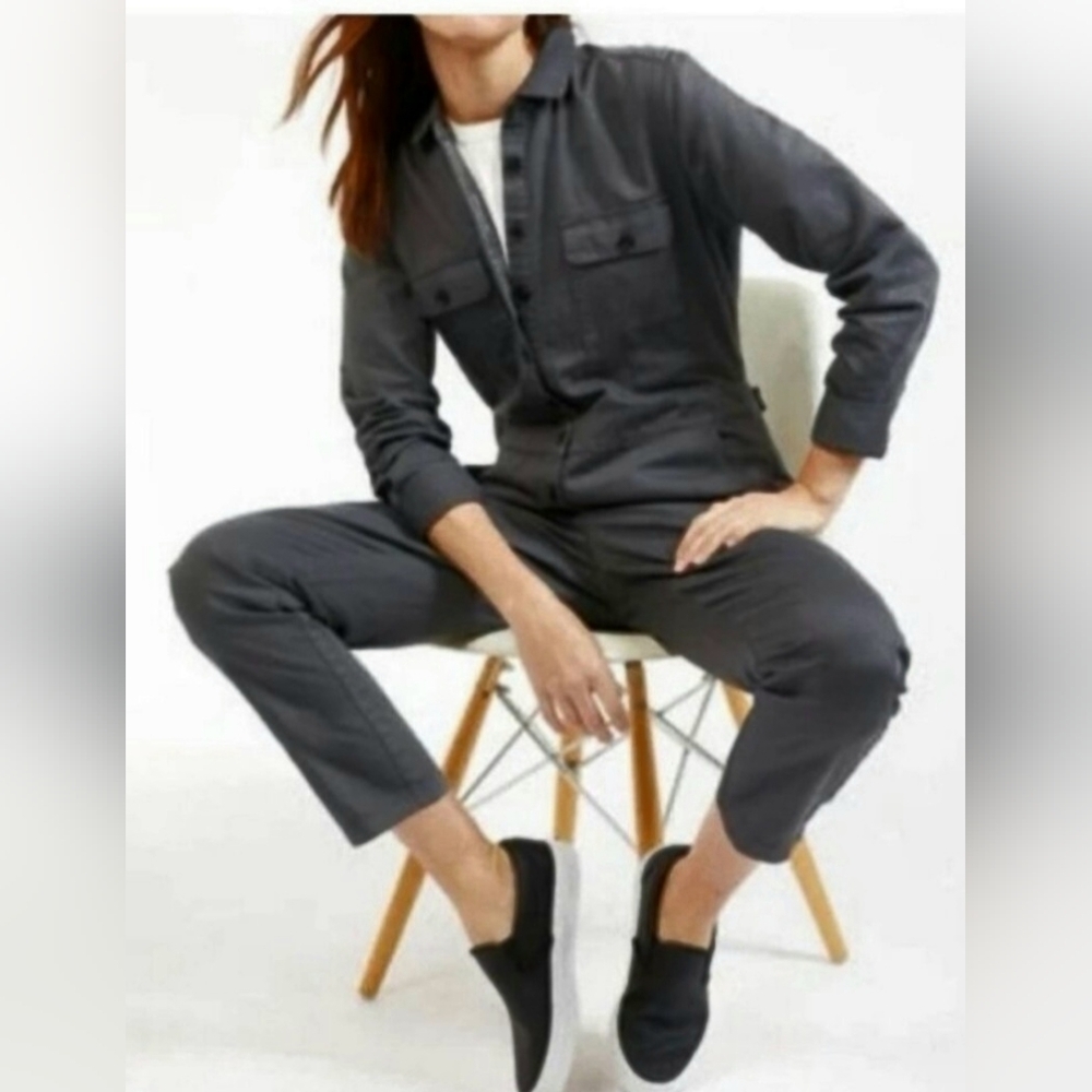 Outerknown S.E.A charcoal gray storm long Sleeve utility jumper jumpsuit Size S